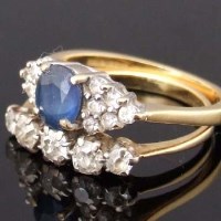 Lot 508 - 18ct gold five-stone diamond ring and a sapphire and diamond ring.
