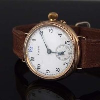 Lot 524 - Electa Swiss gold wristwatch, circa 1915.