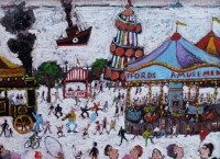 Lot 544 - Simeon Stafford, Stafford's Amusements, oil.