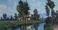 Lot 552 - Ilio Giannaccini, Campagna Napoletana, Salerno, oil