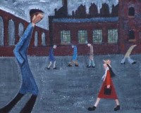Lot 572 - Albert Barlow, Look at the Size of Him!, oil.