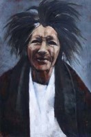 Lot 577 - Harold Riley, The Meths Drinker, oil.