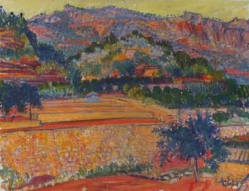 585 - Frederick Gore, Majorca landscape, oil.