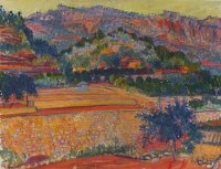 Lot 585 - Frederick Gore, Majorca landscape, oil.