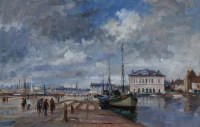 Lot 616 - Ivan Taylor, The Harbour - Honfleur, oil.