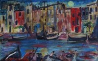 Lot 620 - J.L. Isherwood, Venice Moonlight, oil.