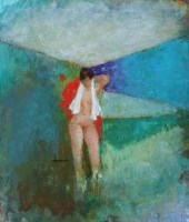 Lot 623 - George Kennerley, Nude in Landscape, acrylic.