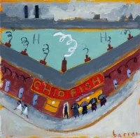 Lot 638 - David Barrow, Chips & Fish, oil.