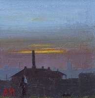 Lot 649 - Austin Moseley, A Run at Dusk, oil.