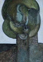 Lot 656 - Geoffrey Key, Head, oil.