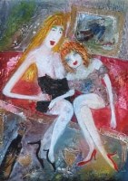 Lot 668 - Rosa Sepple, One too Many, oil.