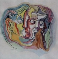Lot 685 - Michael Ayrton, Faces, watercolour.