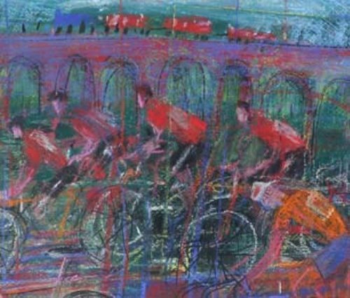 Lot 721 - Mark Whyatt, The Red Peleton, mixed media.