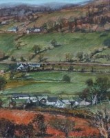 Lot 722 - David Merrills, Aberwheeler Valley, watercolour and pastel.