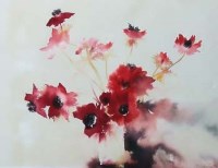 Lot 724 - Caroline Bailey, Vase of flowers, watercolour.