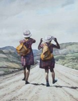 Lot 738 - Robert Littleford, The Walkers, watercolour.