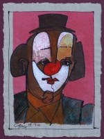 Lot 740 - Geoffrey Key, Auguste Study IV, mixed media.