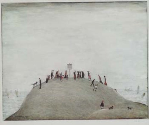 Lot 755 - After Lowry, The Notice Board, signed print.