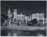 Lot 757 - Norman Janes, Palace of the Pope, Avignon, aquatint.