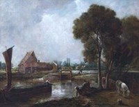 Lot 791 - After Constable, Dedham Mill, oil.