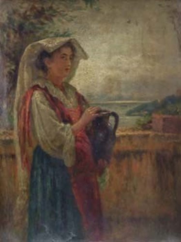 Lot 799 - J.B. Hay, Continental female portrait, oil.