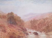 Lot 821 - Arthur H. Schock, Woodland landscape and river, watercolour.