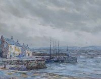 Lot 842 - J. Hamilton Glass, Scottish harbour view, watercolour.