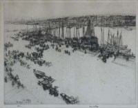 Lot 848 - James McBey, Boulogne and two other etchings (3).