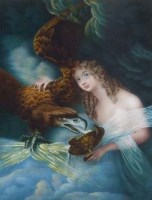 Lot 850 - Continental School, 19th century, Beauty and the Beast, miniature.