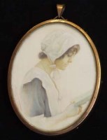 Lot 853 - Frances M. Needham, A Quaker Girl, miniature.