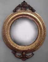 Lot 859 - Convex circular wall mirror, 19th Century