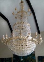 Lot 860 - Swarovski 24ct gold plated chandelier.