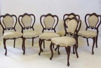 Lot 882 - Set of six Victorian rosewood salon chairs