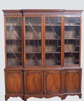 Lot 888 - Chippendale style mahogany breakfront bookcase