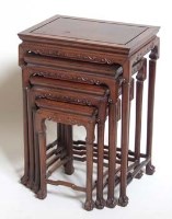 Lot 908 - A next of four Chinese rosewood tables
