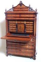 Lot 912 - Continental mahogany secretaire circa 1870