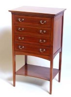 Lot 918 - Mahogany music cabinet banded in satinwood circa 1910