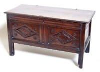 Lot 934 - Oak coffer early 18th Century