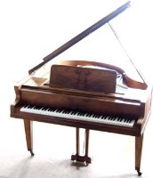 Lot 955 - Hoffmann baby grand piano with walnut case