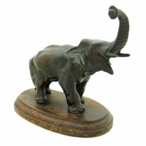 Lot 2 - Bronze elephant sculpture.