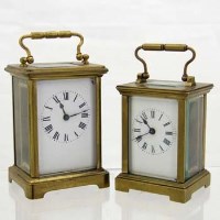 Lot 10 - Two brass carriage clocks