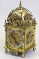 Lot 37 - Brass lantern clock.