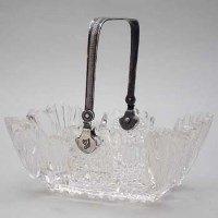 Lot 86 - Dutch 934 glass dish with silver handle.