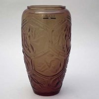 Lot 91 - Lalique amber vase.