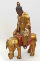 Lot 109 - South East Asian gilded hardwood figure of a bodhisattva