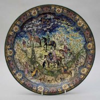 Lot 171 - Circular plaque painted with an Eastern scene by