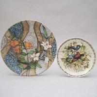 Lot 177 - Two small circular plaques painted by Ivy