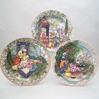 Lot 178 - Set of three Ivy Johnson plaques painted in the