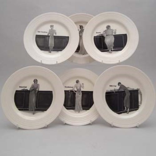 Lot 217 - Set of six Crown Ducal plates (6).