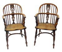 Lot 382 - Pair of Windsor chairs.